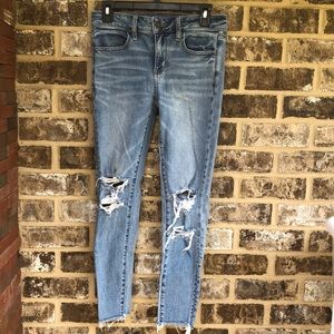 Distressed America Eagle Jeggings Skinny Jeans 4 Short